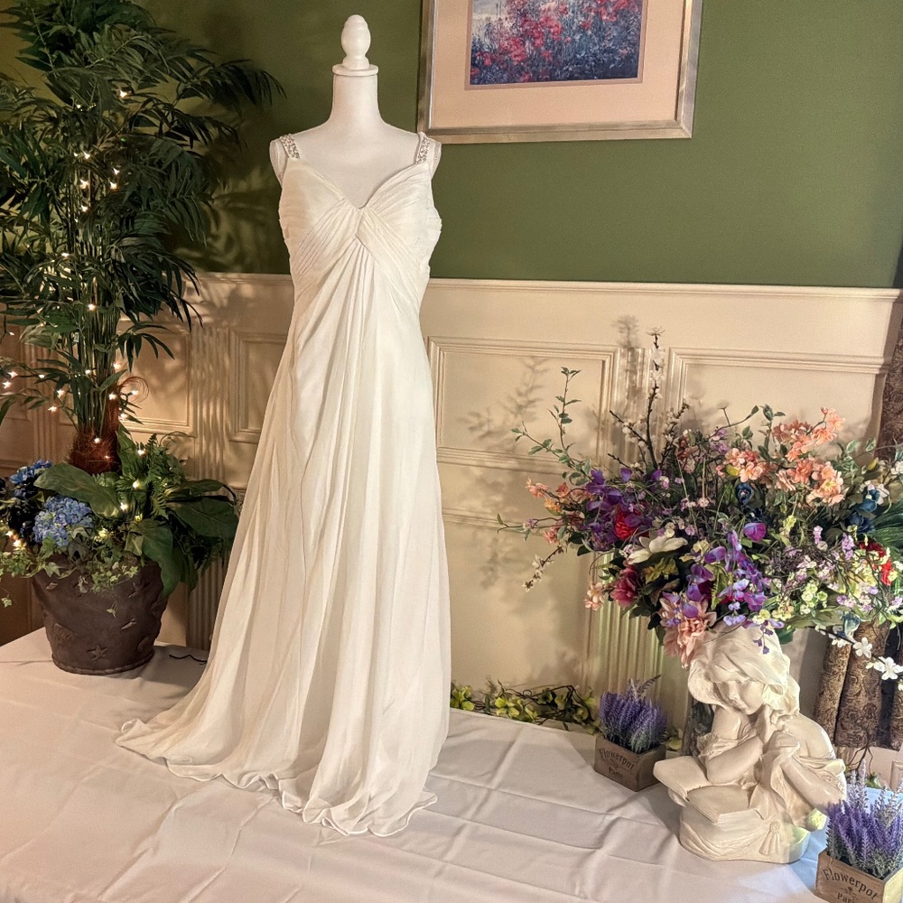 Formal white long prom dress